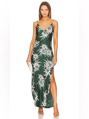 Rag and Bone Larissa Silk Slip Dress in Green Multi Size: 00